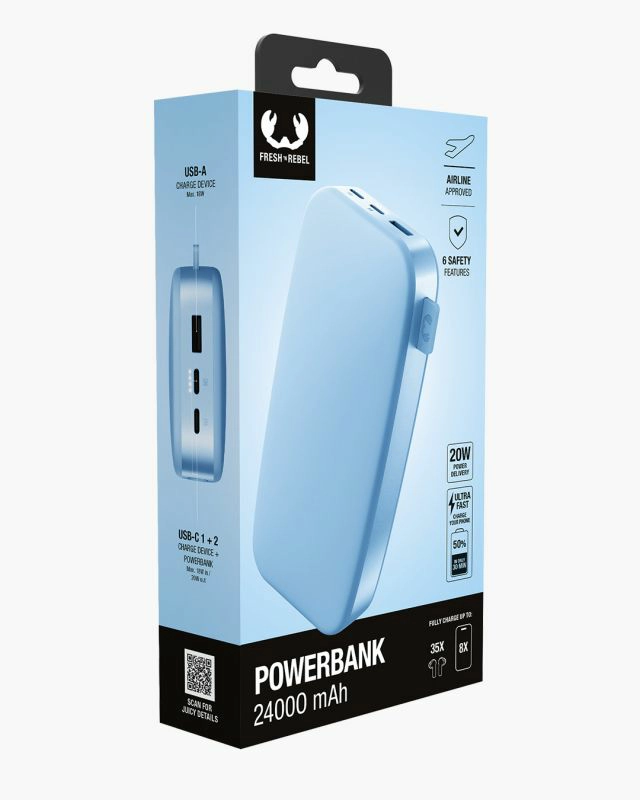 Powerbank Fresh 'n Rebel 24000 mAh USB-C 20W Niebieski