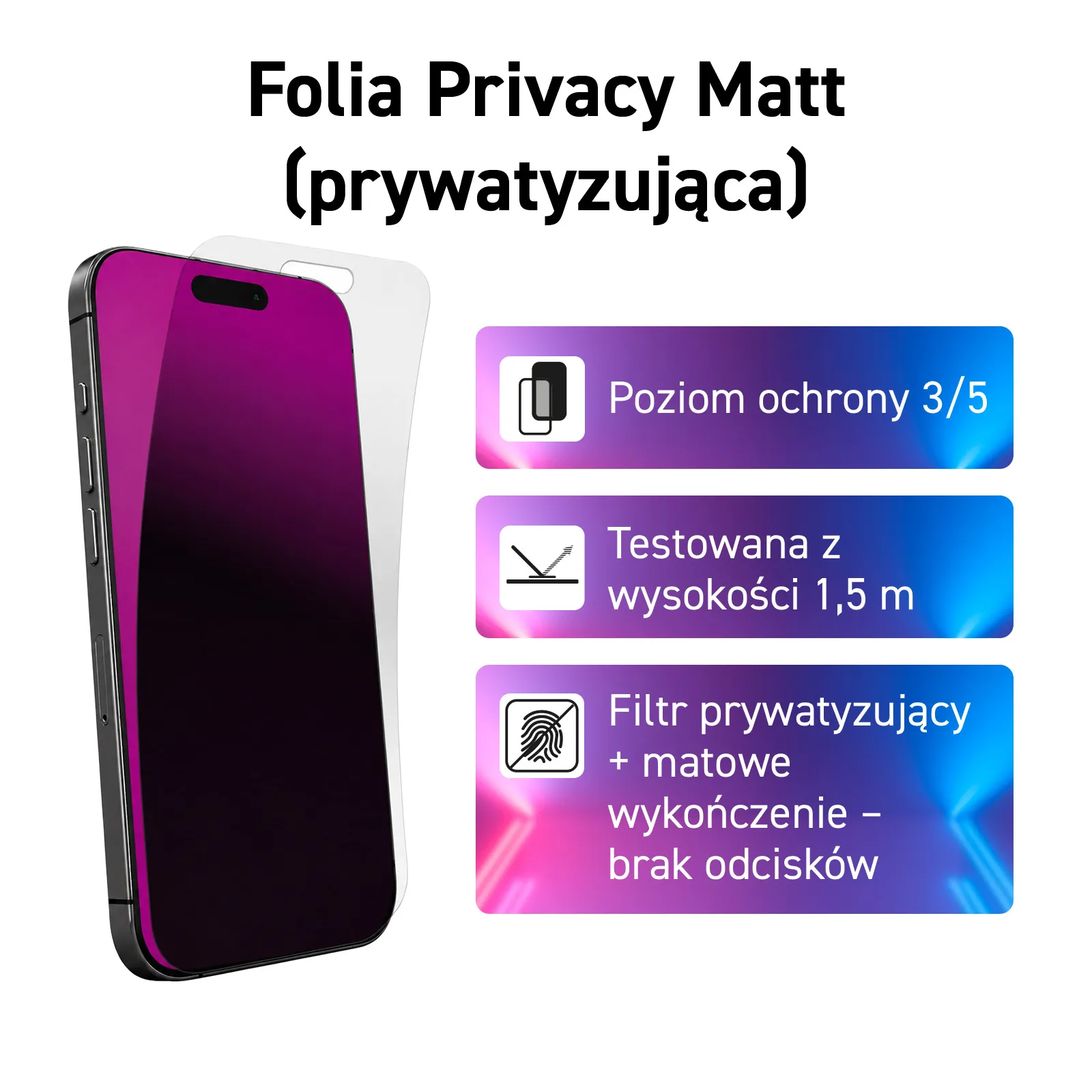 Folia ochronna SBS Fast Skin Privacy Matt z naklejeniem