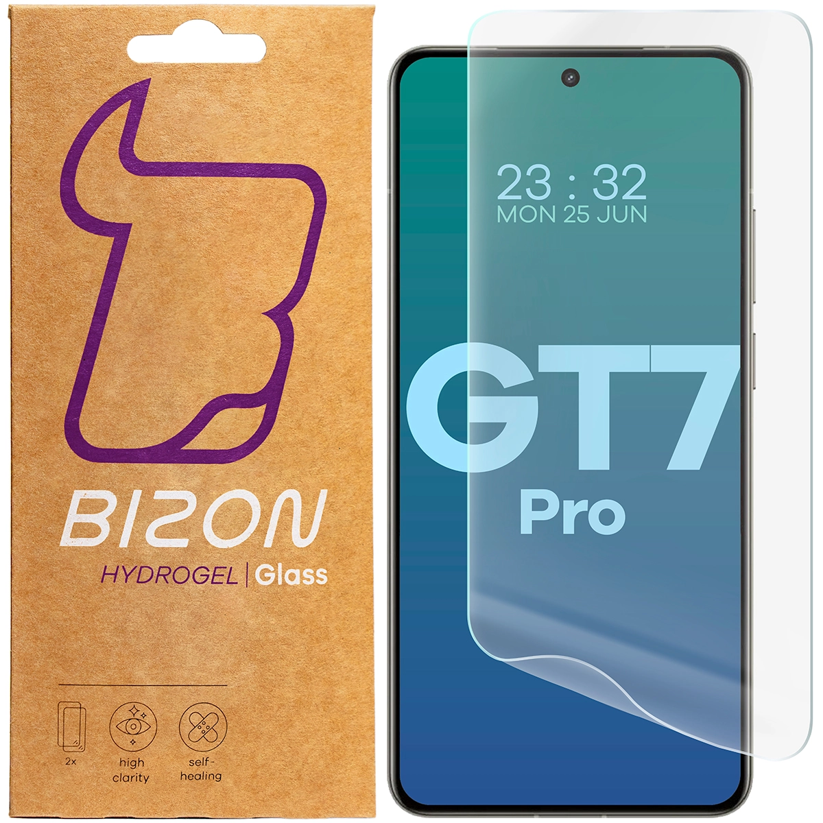 Folia hydrożelowa Bizon na ekran Hydrogel Front do Realme GT 7 Pro  2 sztuki