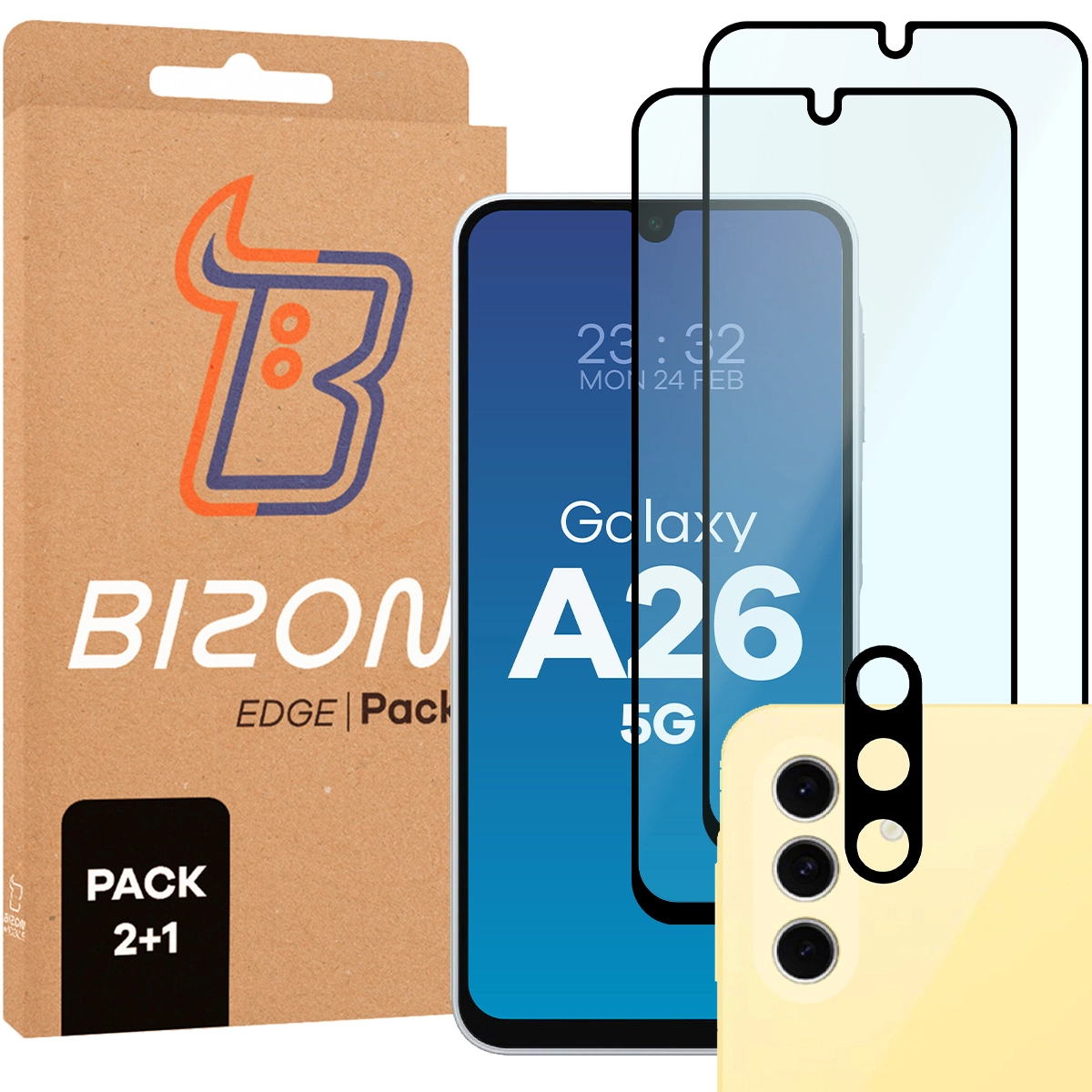 Zestaw ochronny Bizon 2x Szkło + szybka na aparat Edge 2 Pack do Galaxy A26 5G