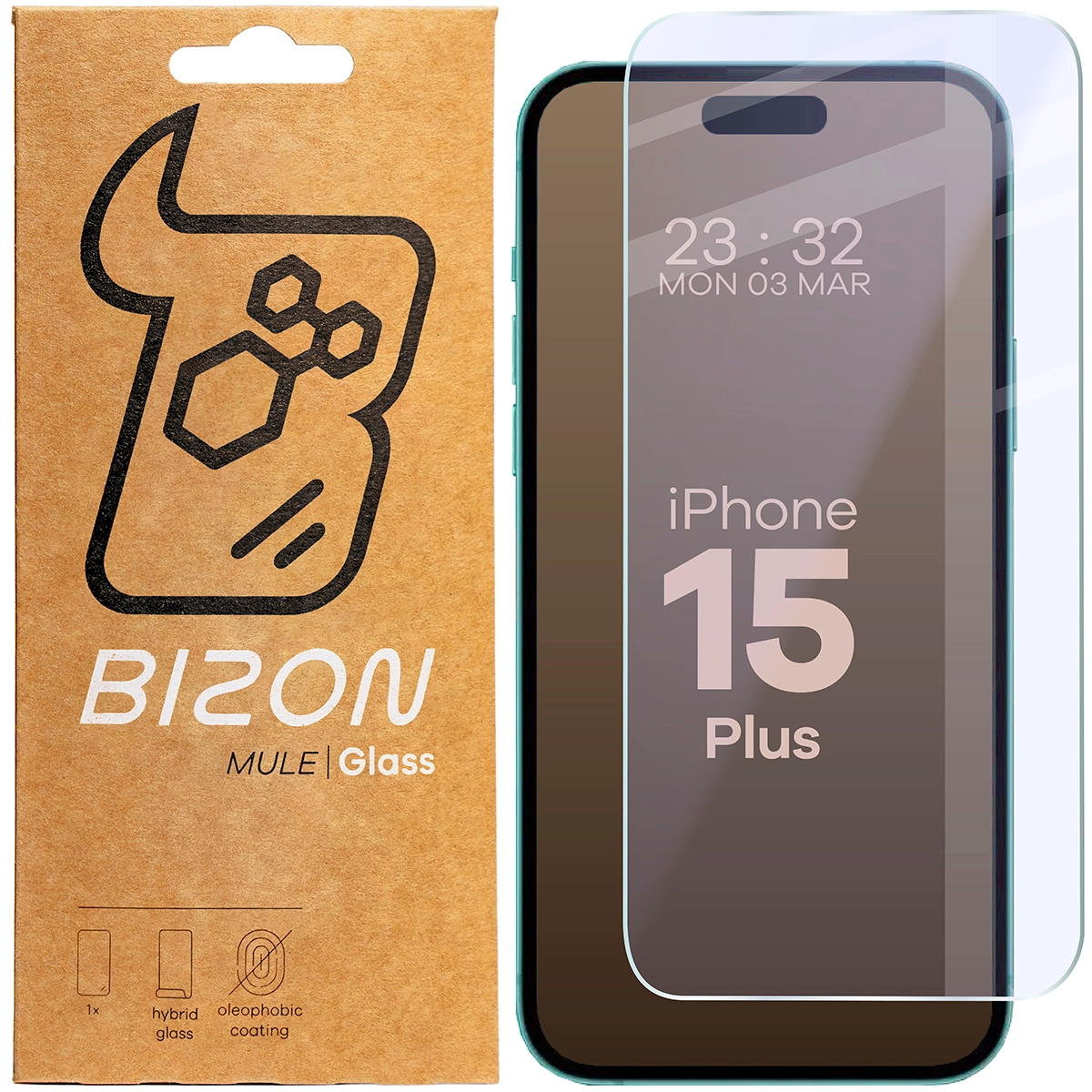 Szkło hybrydowe Bizon Elastyczne Mule do iPhone 15 Plus