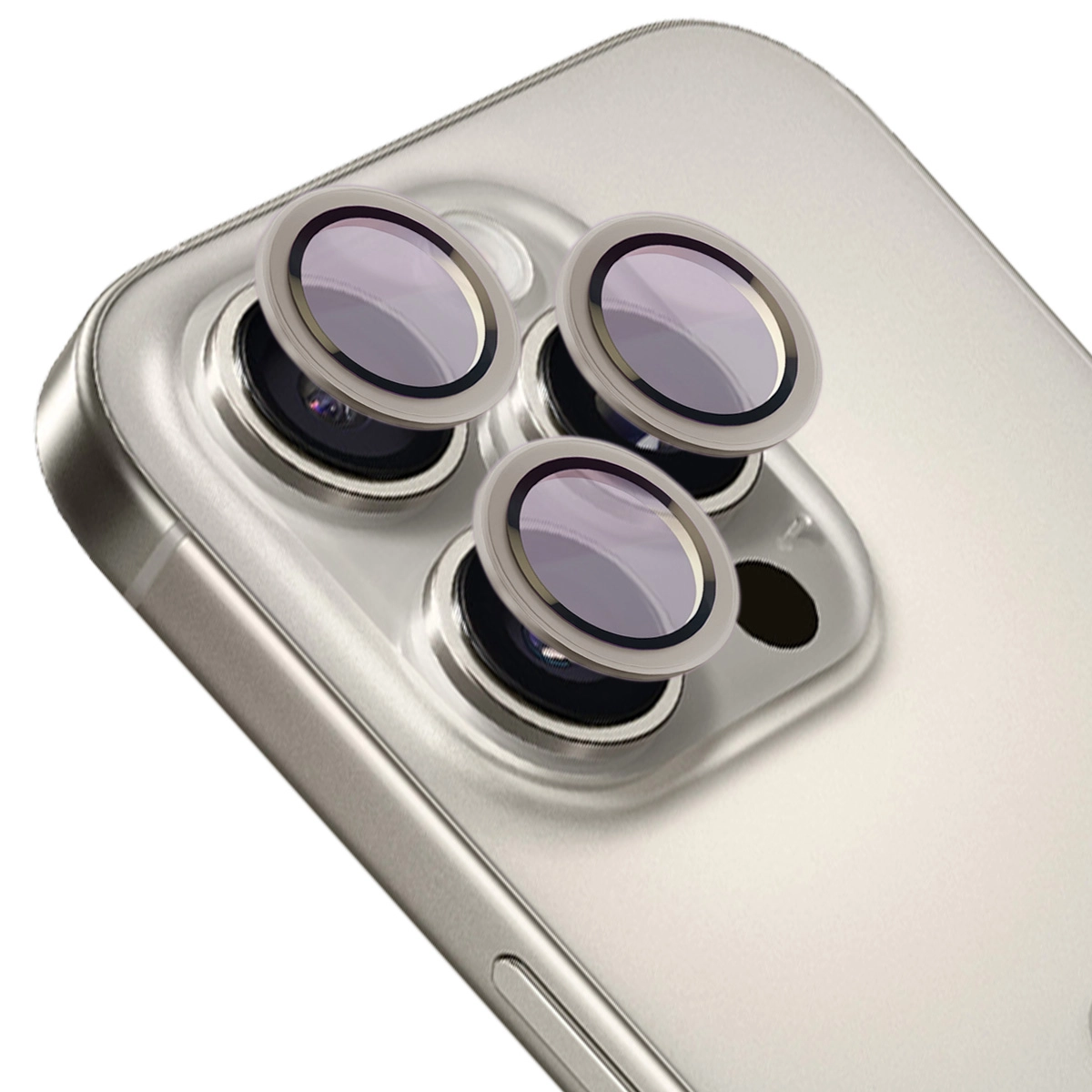 Szkło hartowane Bizon na aparat z aplikatorem Snap Lens do iPhone 16 Pro/16 Pro Max szara ramka