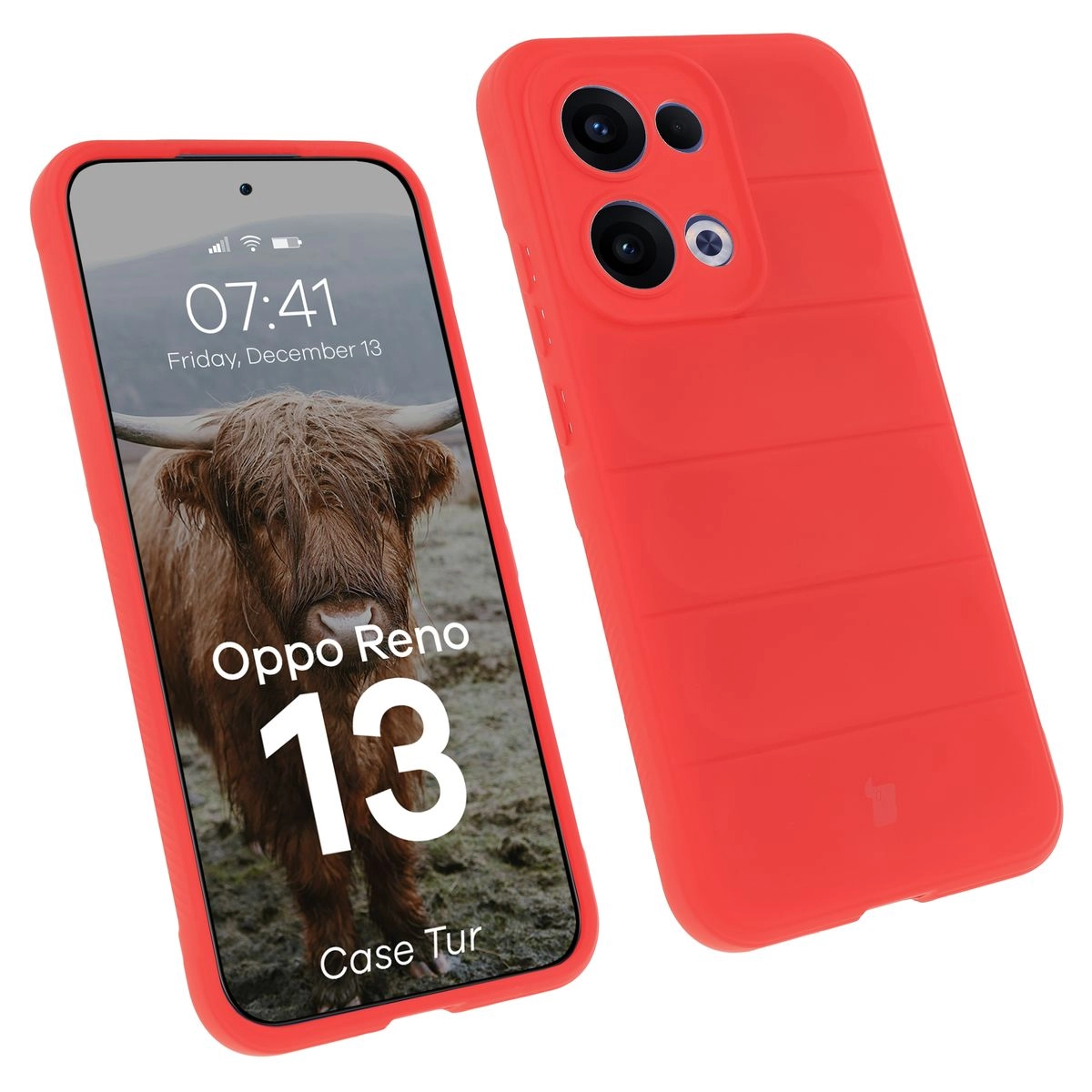 Etui Bizon Tur do Oppo Reno13 Czerwony