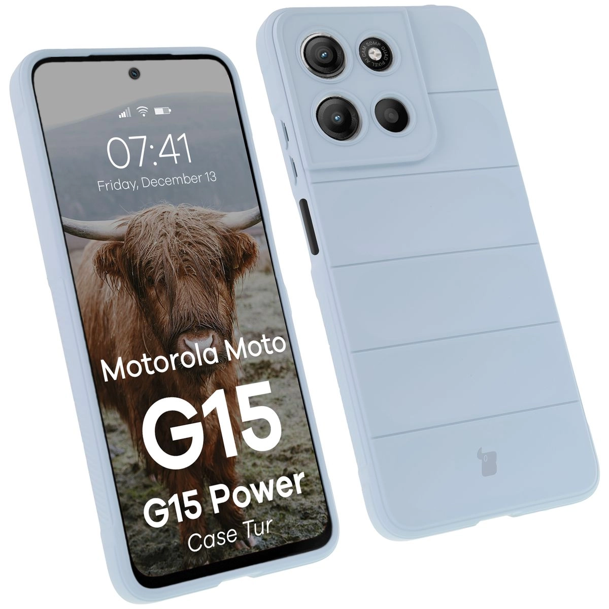 Etui Bizon Tur do Motorola Moto G15/G15 Power Jasnoniebieski