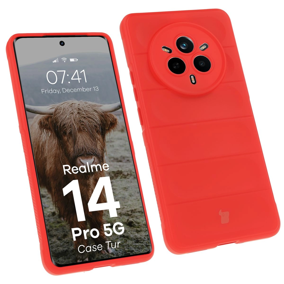 Etui Bizon Tur do Realme 14 Pro 5G Czerwony