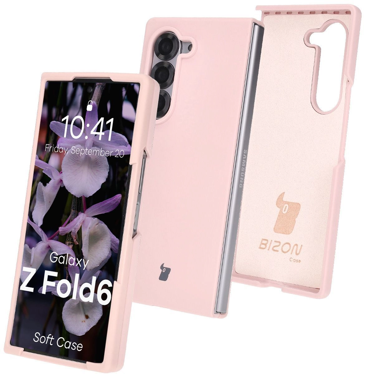 Etui Bizon Silikonowe Soft do Galaxy Z Fold6 Jasnoróżowy