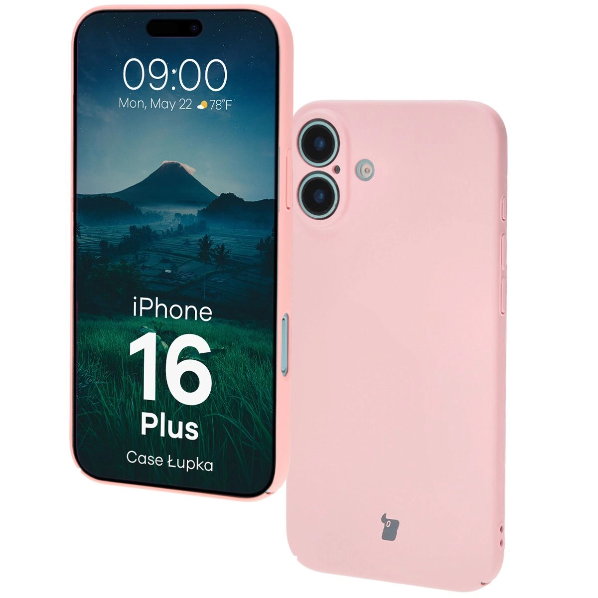 Etui Bizon Łupka do iPhone 16 Plus Różowy