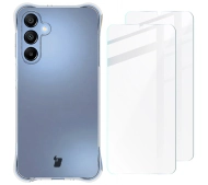 Bizon elastyczne etui Salpa + 2x szkło hartowane Clear Pack do Galaxy A16 4G/5G