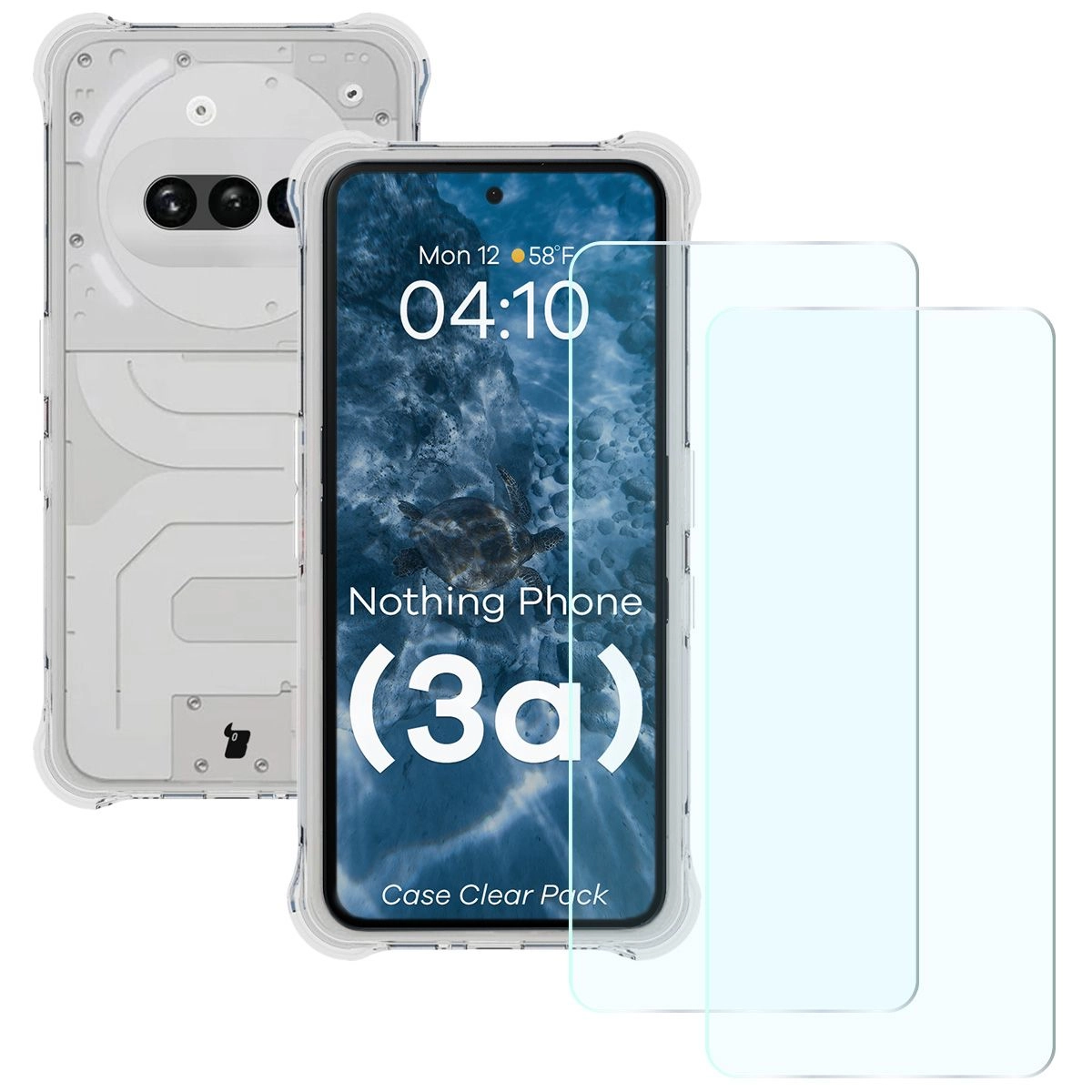 Zestaw ochronny Bizon elastyczne etui Salpa + 2x szkło hartowane Clear Pack do Nothing Phone 3a