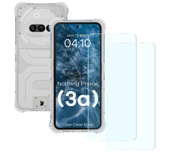 Zestaw ochronny Bizon elastyczne etui Salpa + 2x szkło hartowane Clear Pack do Nothing Phone 3a