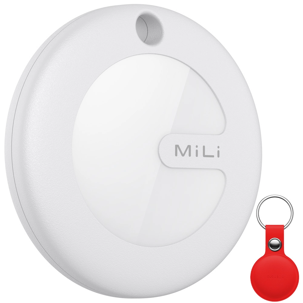 Lokalizator MiLi MiTag Biały 1szt + etui Czerwony