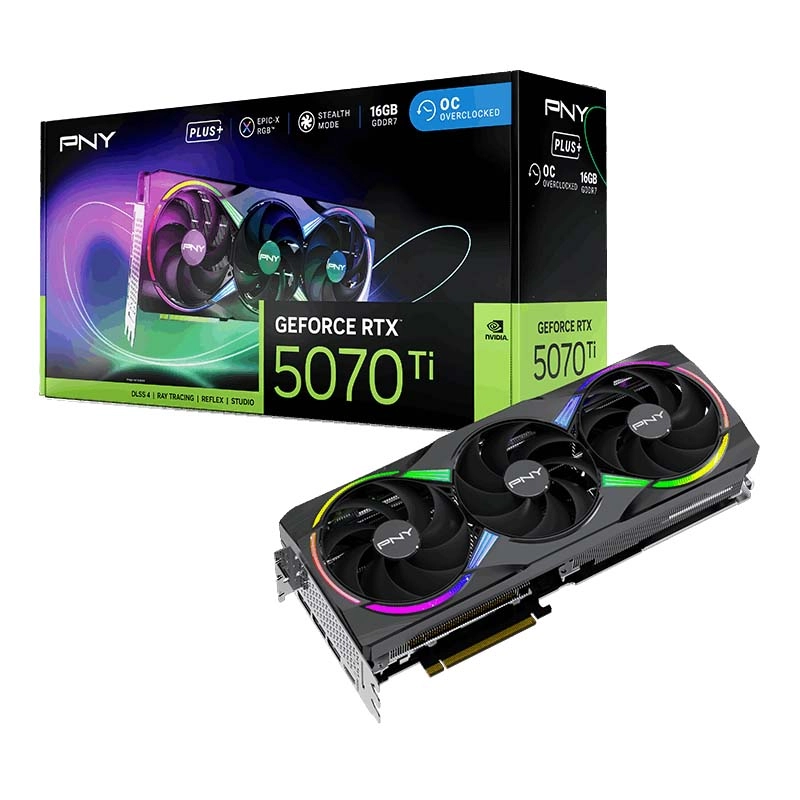 Karta graficzna PNY GeForce RTX 5070 Ti Overclocked Triple Fan ARGB 16GB GDDR7 256bit DLSS 4