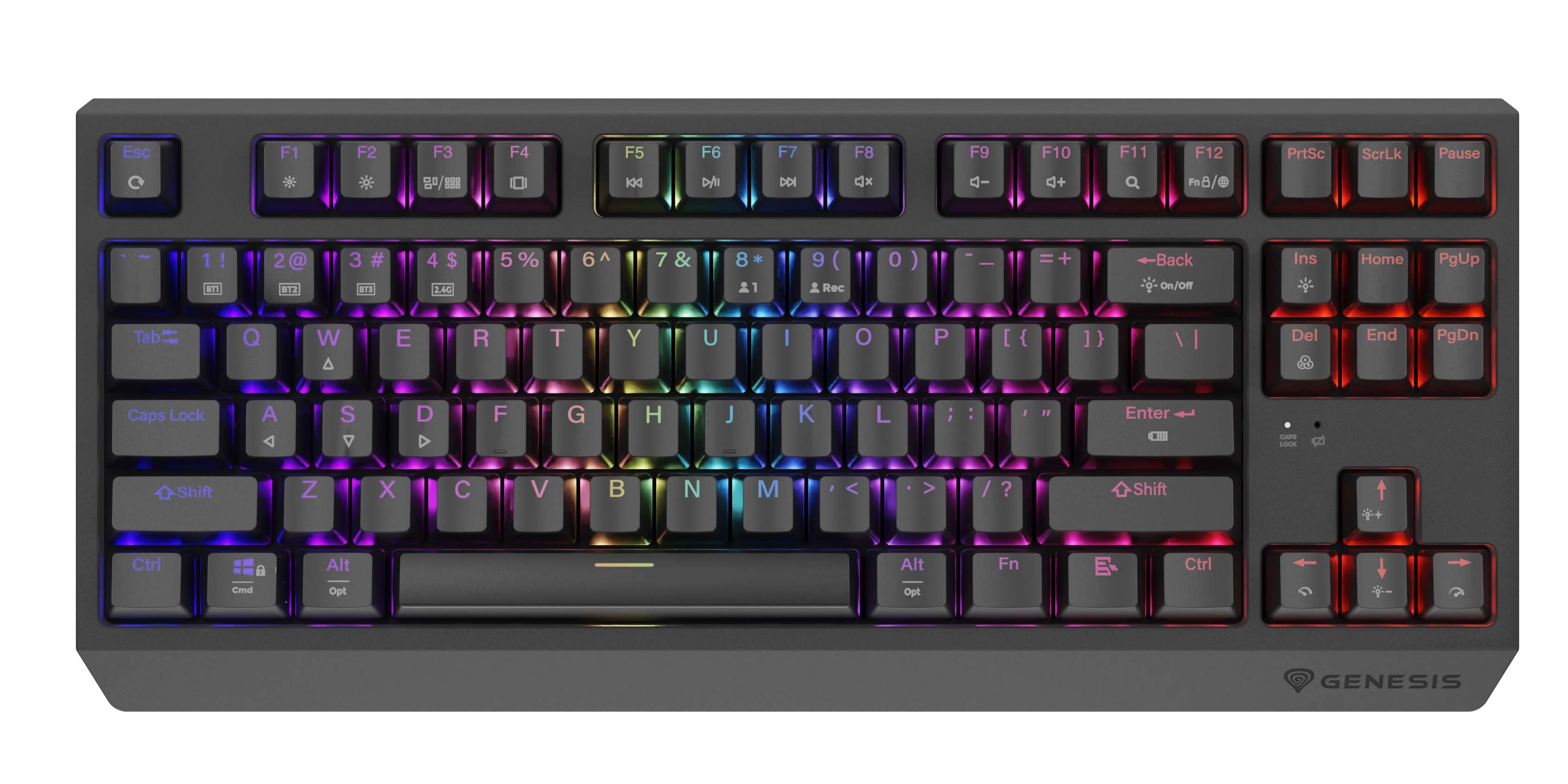 Klawiatura mechaniczna Genesis Thor 230 TKL US RGB Outemu Red Czarny
