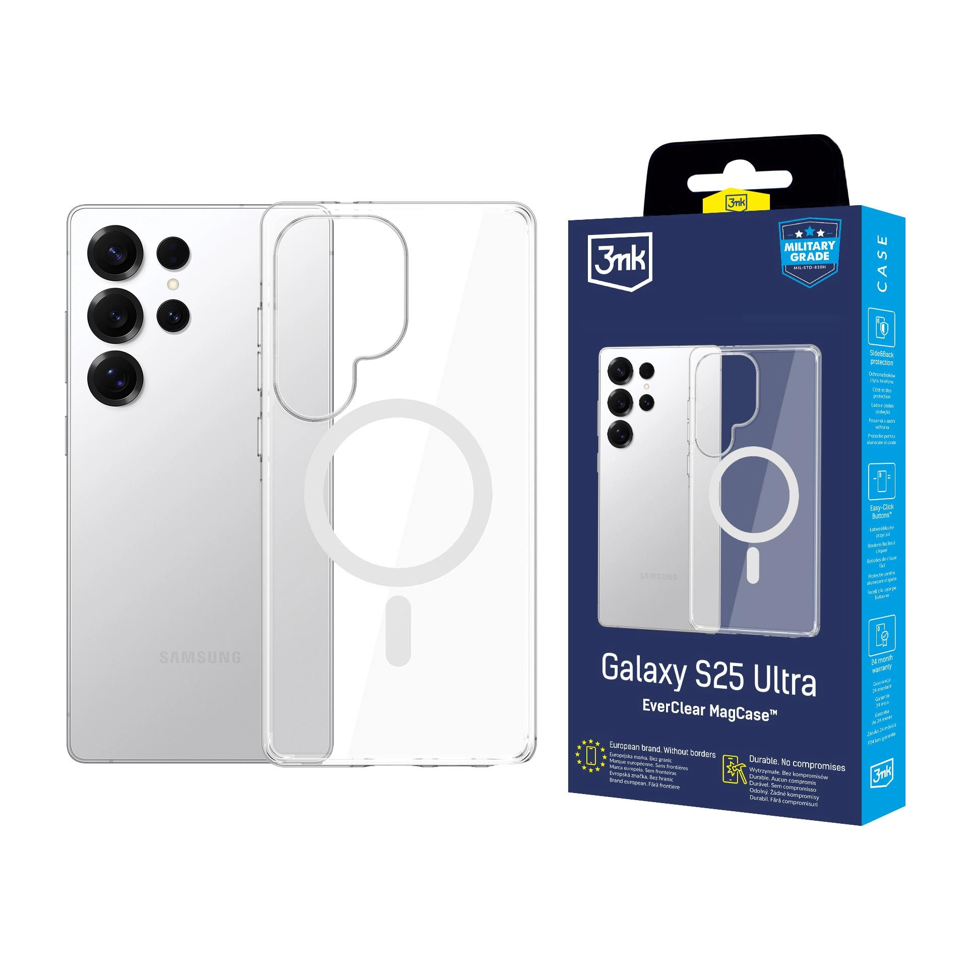 Etui 3mk EverClear MagCase do Samsung Galaxy S25 Ultra Przezroczysty