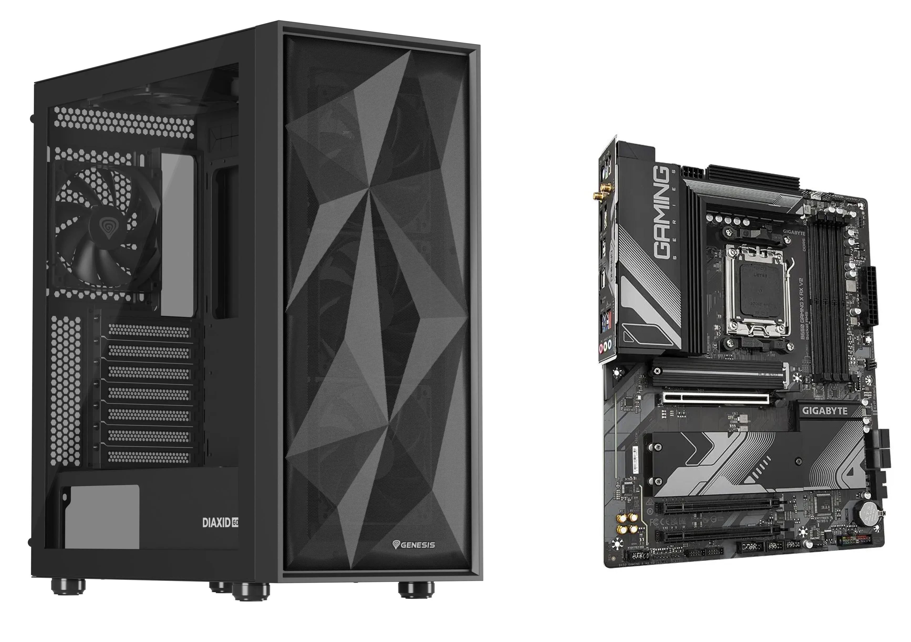 Obudowa Genesis Diaxid 605F Czarny + B650 GAMING X AX V2