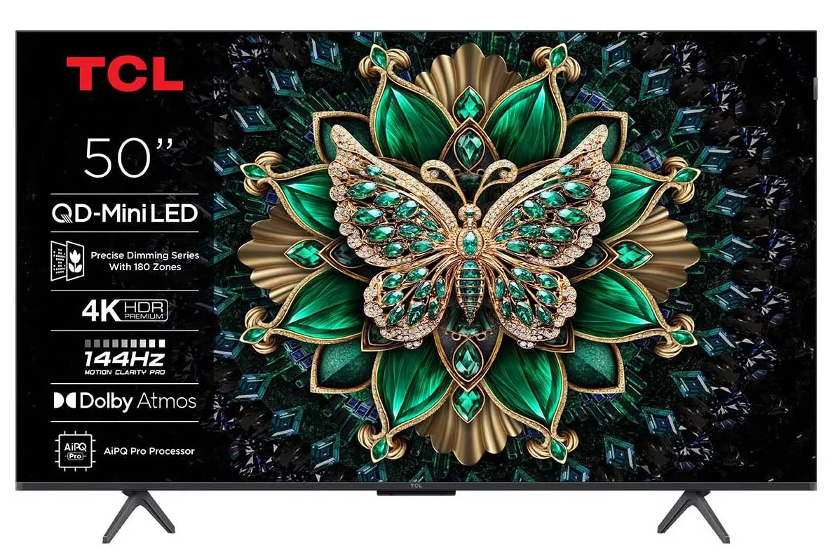 Telewizor TCL 50C6K 50" QD-Mini LED 4K 144Hz Google TV Dolby Vision IQ Dolby Atmos HDMI 2.1 DVB-T2