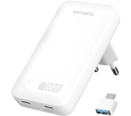4smarts FlatPlug Slim Dual 65W GaN 2xUSB-C Biały