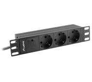 Lanberg RACK PDU 1U 16A 3xSCHUKO 2m Czarny