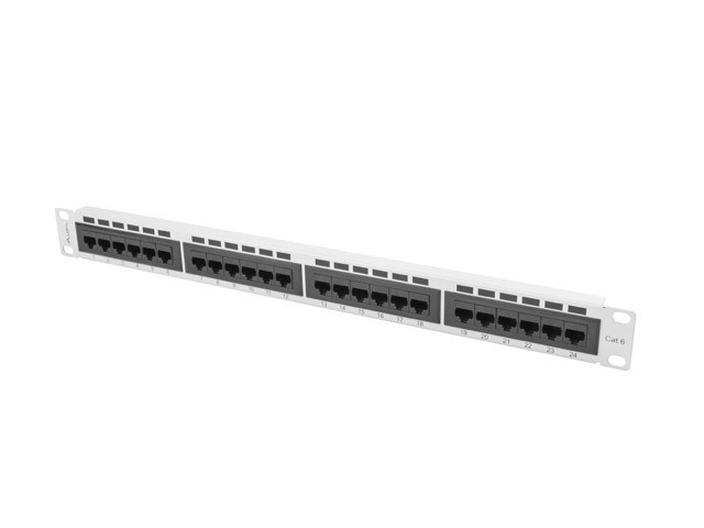 Patch panel Lanberg PPU6-1024-S 24 PORT 1U 19" KAT.6 UTP Szary