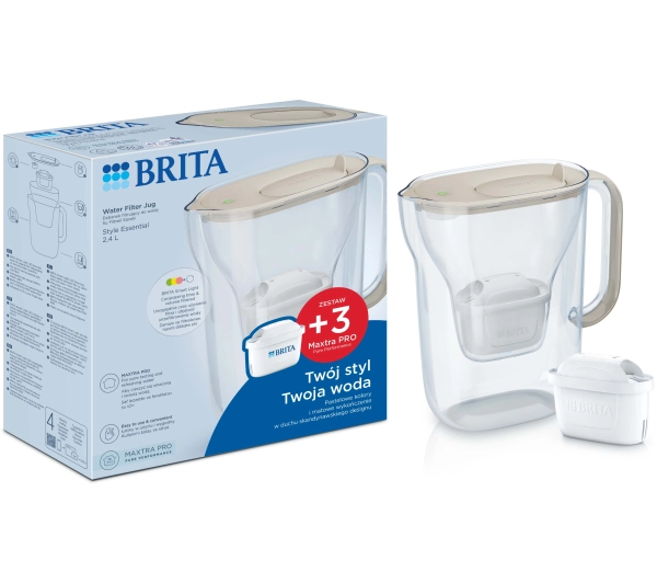 Brita Style Essential 2,4l 3 wkłady Piaskowy