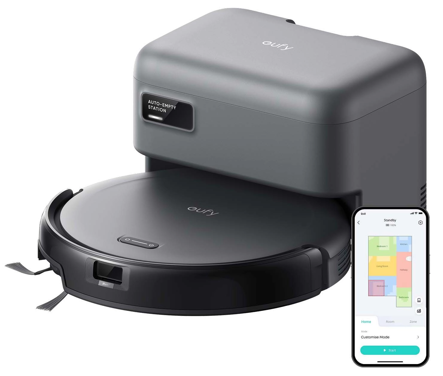 Eufy C10 Stacja oczyszczająca Tworzenie mapy pomieszczenia 51dB Czarny