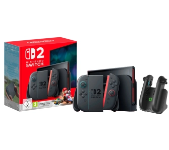 Konsola Nintendo Switch 2 Joy-Con Czarny + Mario Kart World + Ładowarka Venom VS4932