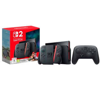 Konsola Nintendo Switch 2 Joy-Con Czarny + Mario Kart World + Pad Nintendo Switch 2 Pro Controller