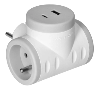 Rozgałęziacz Orno OR-AE-13281/G 2 gniazda Biały