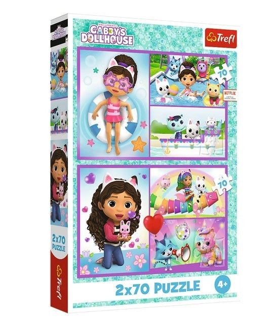 Puzzle Koci Domek Gabi Baw się z Gabby 2x70 elementów