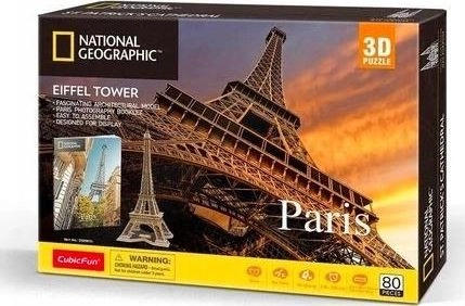 Puzzle 3D Paryż National Geographic Wieża Eiffela 80 elementów