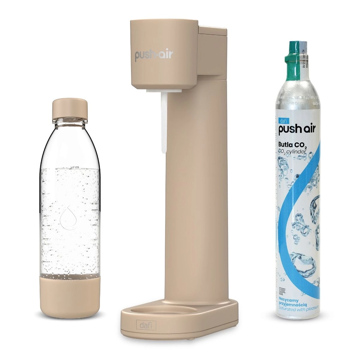 Saturator Dafi PushAir Beżowy + Nabój z gazem CO2