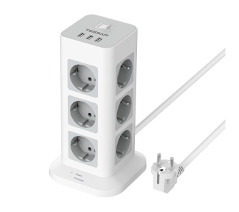 Listwa Tessan TS-TPS04-DE 12 gniazd 3x USB-A Biały