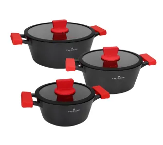 Zestaw garnków Zwieger Obsidian ZW-GO-0930 Indukcja aluminium 6 elementów