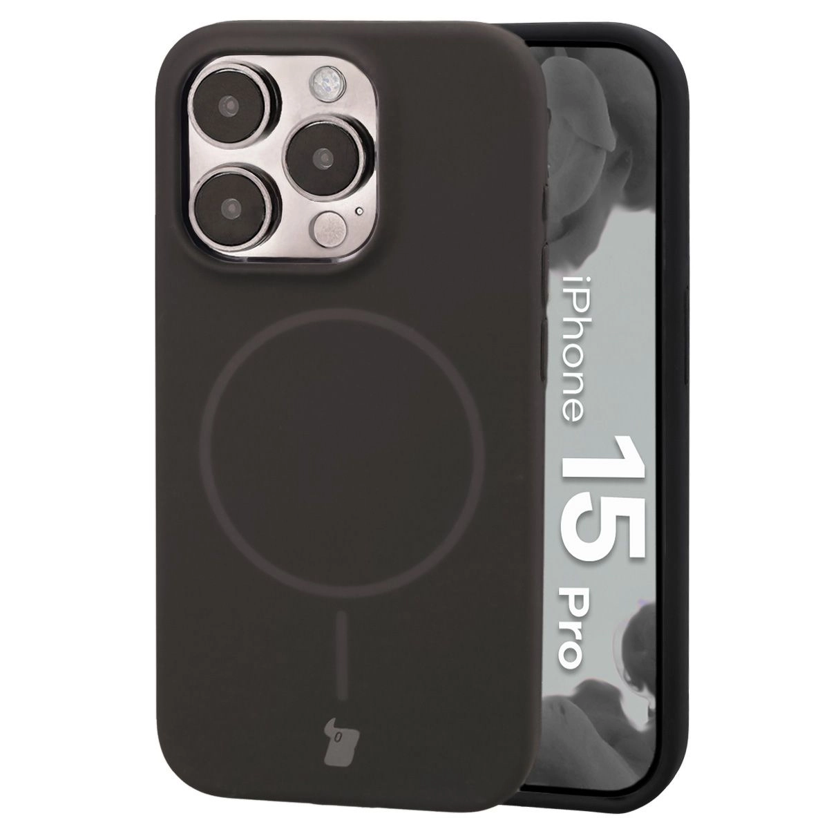 Etui Bizon Soft z MagSafe do Apple iPhone 15 Pro Czarny