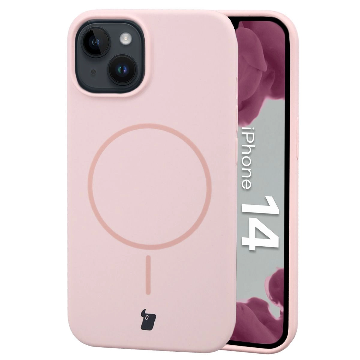 Etui Bizon Soft z MagSafe do Apple iPhone 14 Jasnoróżowy