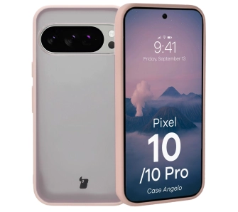 Etui Bizon Angelo do Google Pixel 10 / Google Pixel 10 Pro z różową ramką