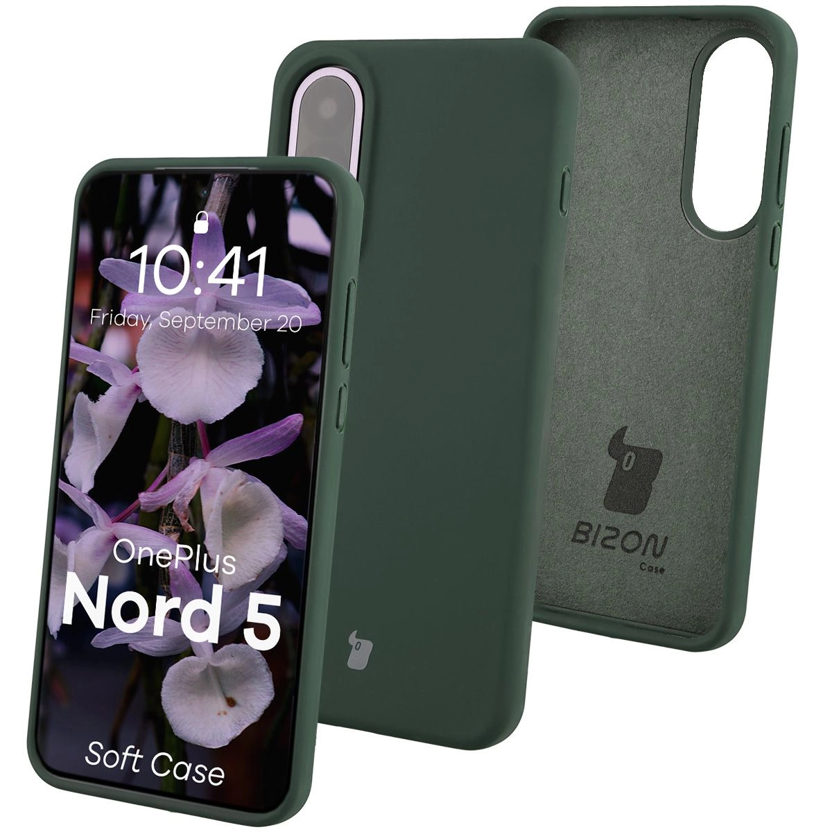 Etui Bizon Soft do OnePlus Nord 5 Ciemnozielony