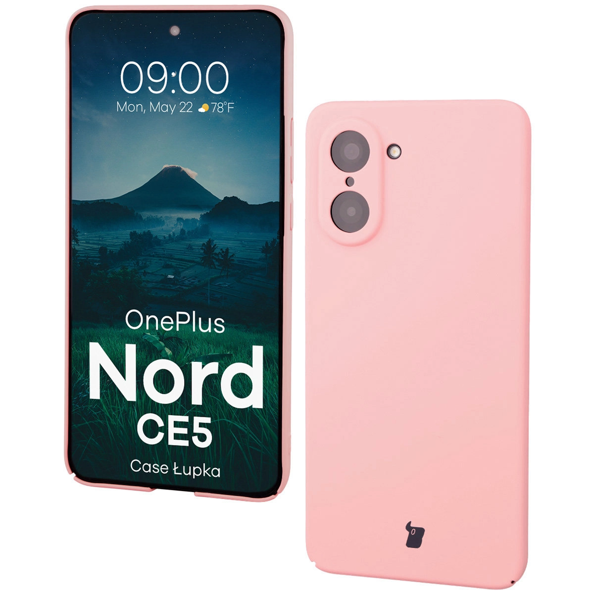 Etui Bizon Łupka do OnePlus Nord CE5 5G Różowy