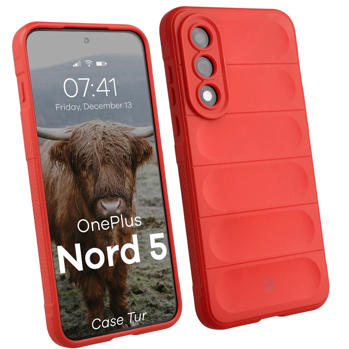Etui Bizon Tur do OnePlus Nord 5 Czerwony