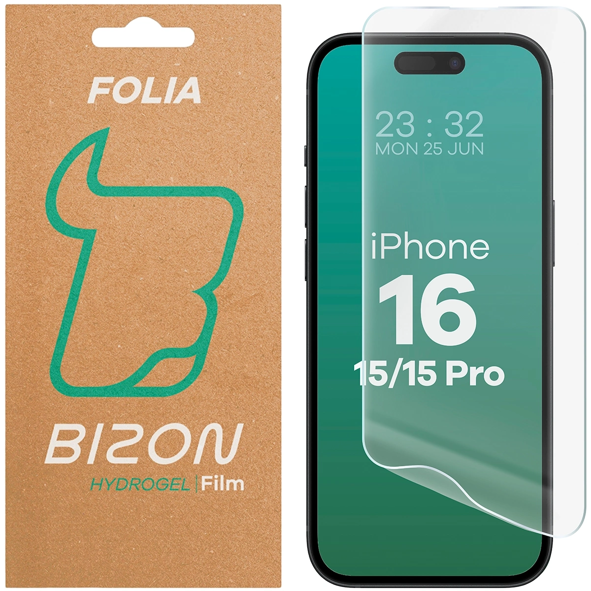 Folia hydrożelowa Bizon na ekran Hydrogel Front do iPhone 15 / 15 Pro / 16 1 sztuka