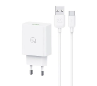USAMS SCXLTZ02 18W + kabel USB-C/USB-A 1m Fast Charging Biały