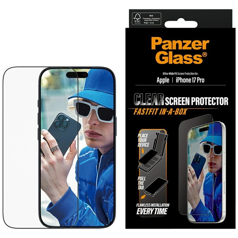 Szkło hartowane PanzerGlass Ultra-Wide Fit Fastfit do iPhone 17 Pro