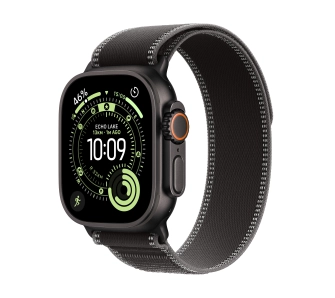 Apple Watch Ultra 3 GPS + Cellular koperta z tytanu Czarna 49mm Opaska Trail Czarna Rozmiar M/L