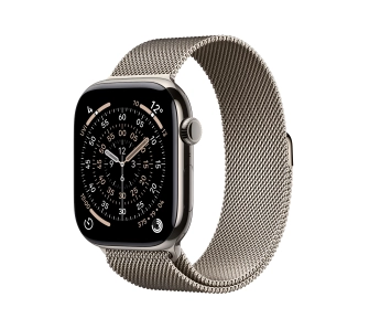 Apple Watch Series 11 GPS + Cellular 46mm Tytan Naturalny Bransoleta mediolańska Naturalny S/M