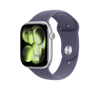 Apple Watch Series 11 GPS + Cellular 46mm z aluminium Srebrny Pasek sportowy Mleczny fiolet S/M