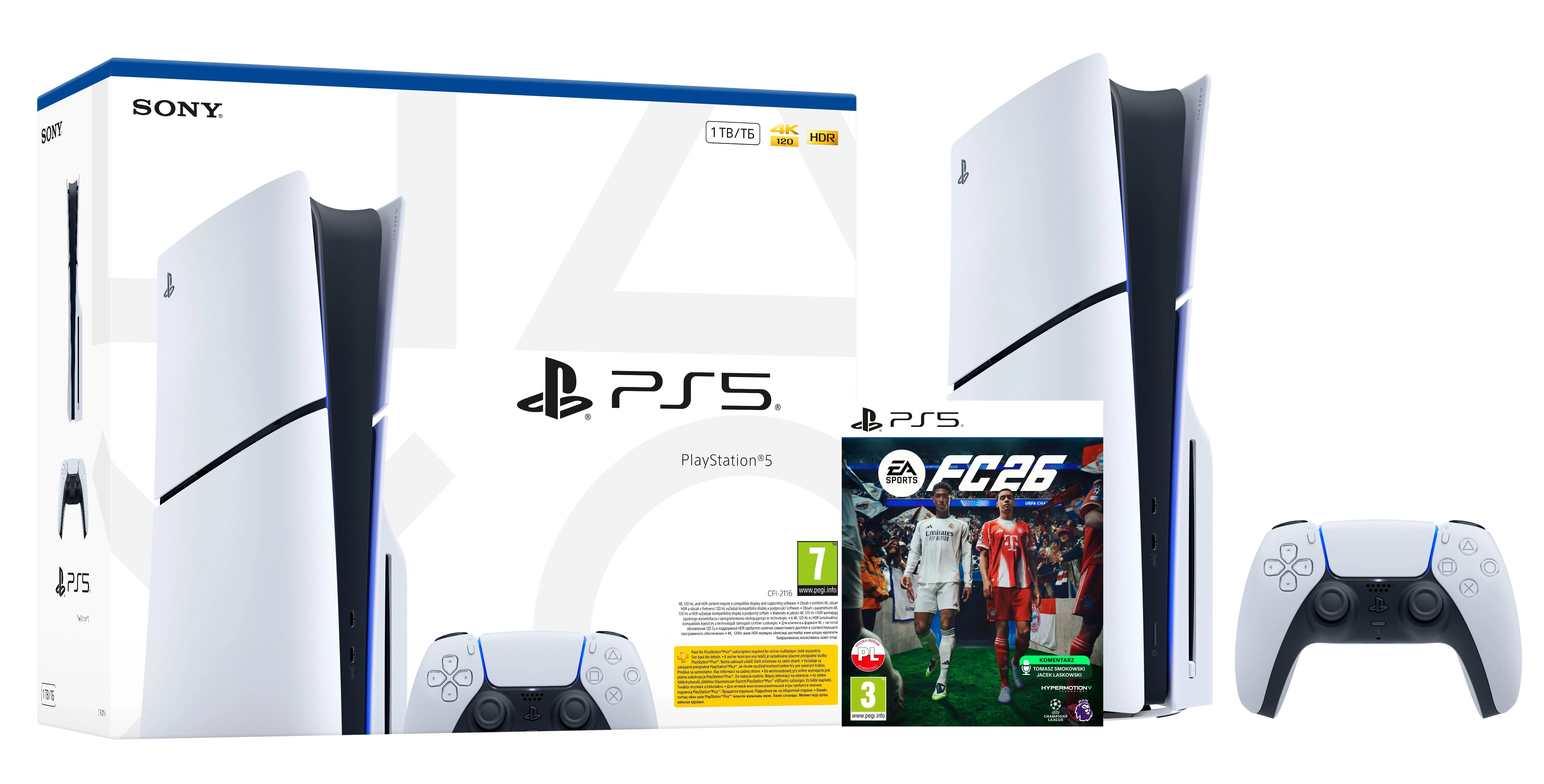 Konsola Sony PlayStation 5 Slim E Chassis (PS5) 1TB z napędem + EA SPORTS FC 26