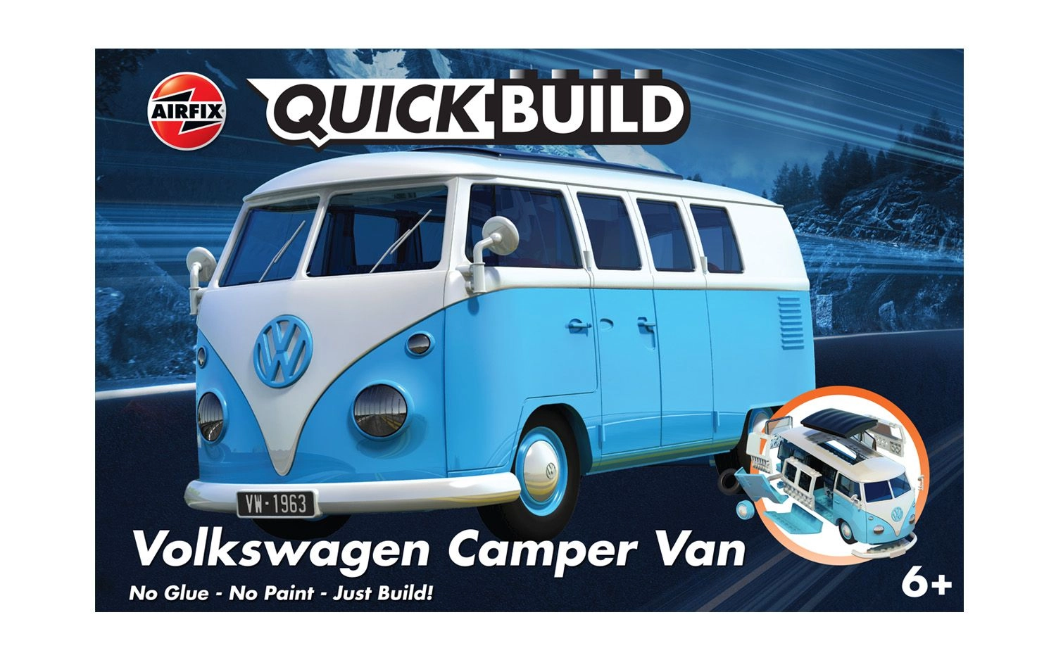 Model do sklejania Airfix J6024 Quickbuild VW Camper Van Blue