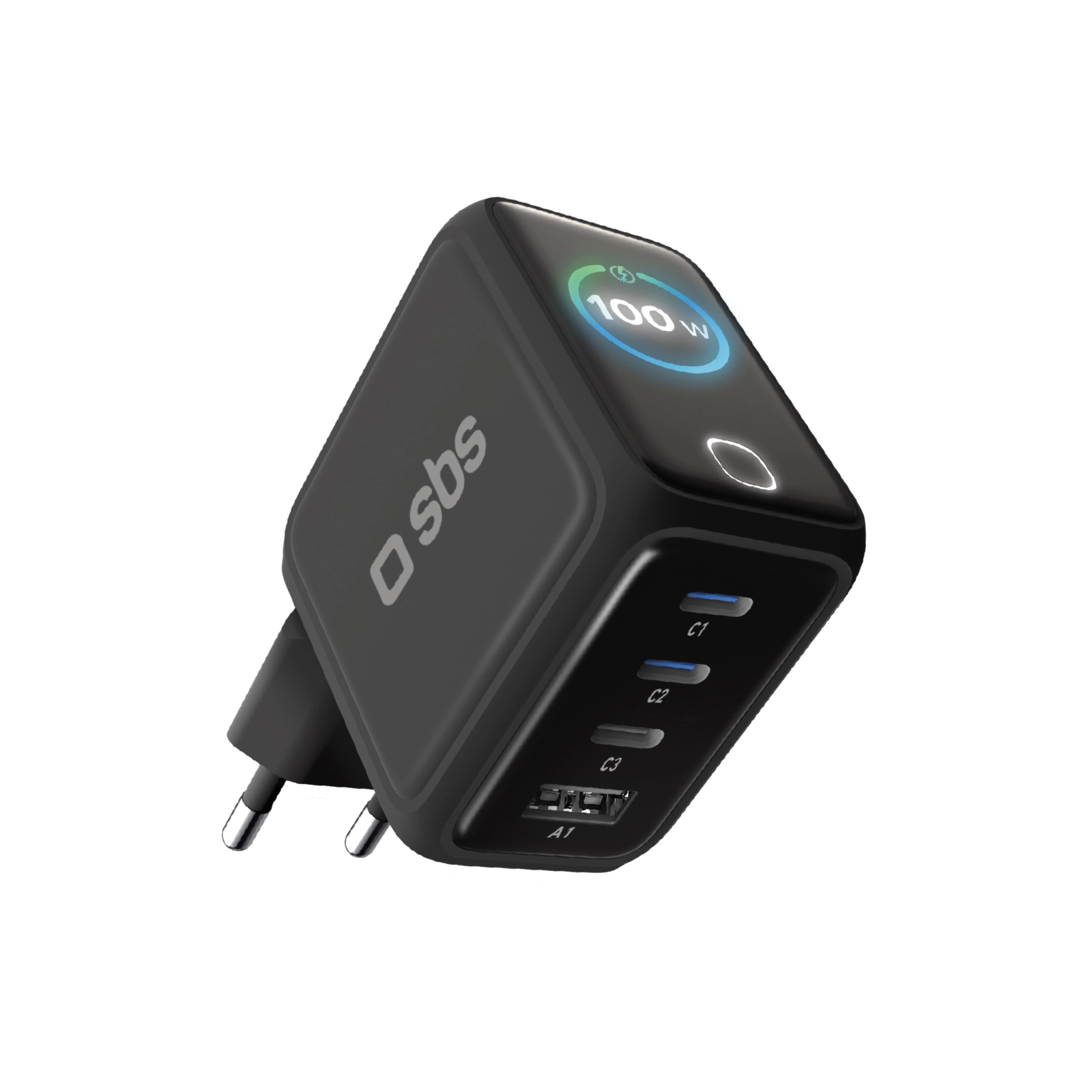 Ładowarka sieciowa SBS GaN 3xUSB-C 1xUSB 100W Czarny