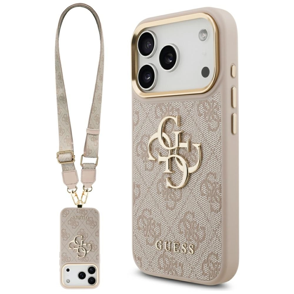 Etui Guess Big 4G Classic Logo Big Strap Metal Buttons do iPhone 17 Pro Różowy