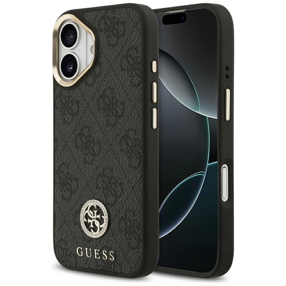 Etui Guess 4G Strass Logo MagSafe do iPhone 17 czarny
